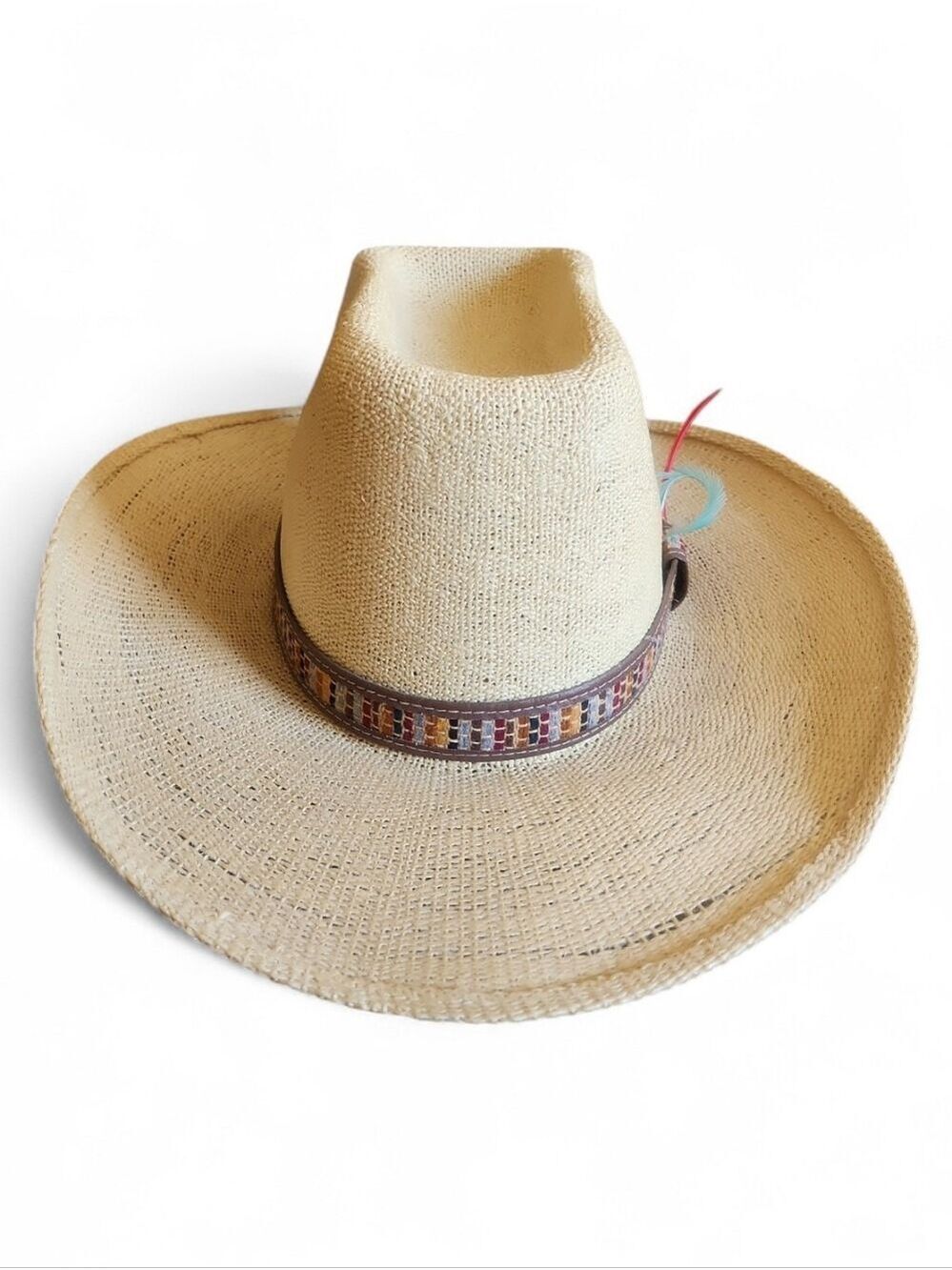 BAILEY WESTERN NEW WEST RIGID STRUCTURED STRAW COWBOY HAT CREAM SIZE 7 3/8